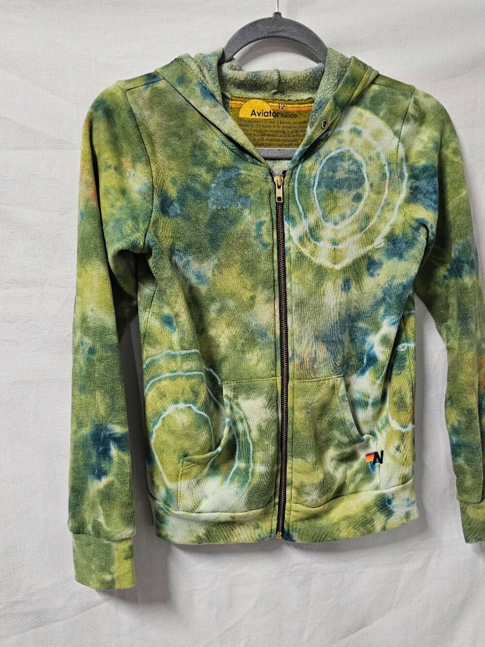 Aviator Nation Kids Hand Dyed Zip Hoodie Size 12